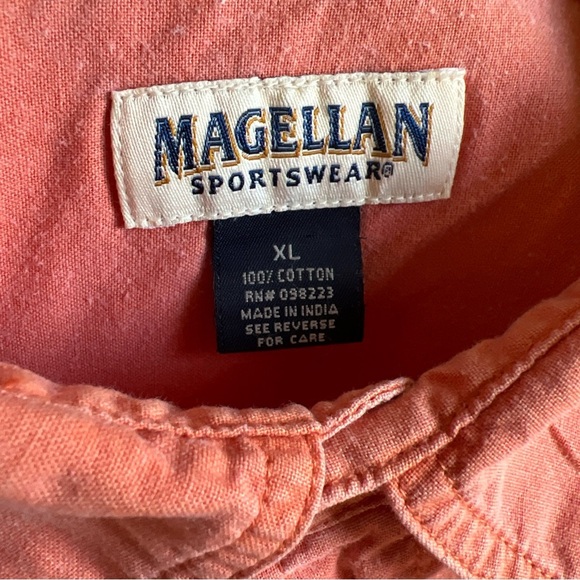Magellan Men’s Orange Sportswear S/S Button Up Resort Shirt Size XL - Picture 11 of 14